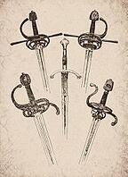 Engraved Historic Ornate Rapiers and Swords Historical Engraving, Digitally Remastered and Enhanced [IBR125421704]