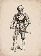 Renaissance Full Suit of Armour Medieval Knight Historical Engraving, Digitally Remastered and Enhanced [IBR125421707]