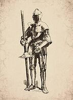Renaissance Full Suit of Armour with Lance Historical Engraving, Digitally Remastered and Enhanced [IBR125421711]
