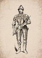Renaissance Full Suit of Armour Medieval Knight Historical Engraving, Digitally Remastered and Enhanced [IBR125421712]