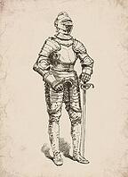 Gothic Full Suit of Armour Medieval Knight Historical Engraving, Digitally Remastered and Enhanced [IBR125421713]