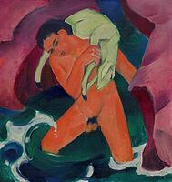 Artwork by Franz Moritz Wilhelm Marc (born 8 February 1880 in Munich, died 4 March 1916 in Braquis near Verdun, France), a German painter, draughtsman and graphic artist. He is regarded as one of the most significant painters of the Expressionist movement [IBR125424496]