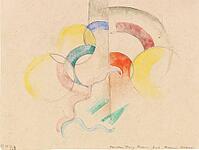 Abstract Watercolour I, 1913–14, artwork by Franz Moritz Wilhelm Marc (born 8 February 1880 in Munich, died 4 March 1916 in Braquis near Verdun, France), German painter, draughtsman and printmaker. He is regarded as one of the most significant painters of [IBR125424568]