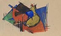 Two Deer Lying Down, 1912, artwork by Franz Moritz Wilhelm Marc (born 8 February 1880 in Munich, died 4 March 1916 in Braquis near Verdun, France), a German painter, draughtsman and printmaker. He is regarded as one of the most significant painters of Exp [IBR125424569]