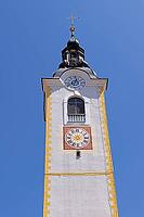 Church tower, cerkveni zvonik v Kamniku church, Šutna, Kamnik, Upper Carniola, Slovenia [IBR125436222]