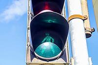 Green and red traffic lights for pedestrian and cars found in Germany [IBR125436257]