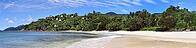 Stunning high resolution beach panorama taken on the paradise islands Seychelles [IBR125436303]