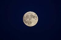 Panoramic view of dark night sky with full moon and stars, at nighttime [IBR125448832]