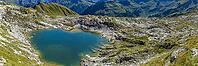 Mountain panorama over Laufbichlsee, Allg$00E4u Alps, Allg$00E4u, Bavaria, Germany [IBR125448868]