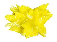 Specimen of mineral from geological collection - natural crystalline native sulfur rock isolated on white background [IBR125462040]