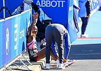 27 September 2026, Athletics: BMW Berlin Marathon 2026, from left: Tigst Assefa (ETH 2:11:04) takes first place at the 2026 BMW BERLIN MARATHON [IBR113453177]
