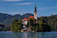 St Mary's Church on the island of Bled in Slovenia - postcard, Europe, Famous [IBR125492325]