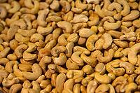 Background of organic cashew nuts, roasted salted cashew for snack, healthy eating, delicious breakfasts. top view [IBR125492343]