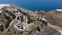 Spain, La Rábita, aerial view, cemetery complex, coastal strip [IBR125492392]