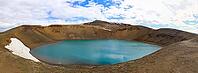 The crystal clear deep blue lake Krafla on Iceland [IBR125501550]
