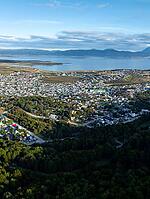 View of Ushuaia town, Ushuaia, Patagonia, Tierra del Fuego, Argentina [IBR125521098]