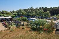 Overcrowded parking lot at Bagno Vela beach house on the Adriatic Sea, Punta Marina, Ravenna, Emilia-Romagna, Italy [IBR125521140]