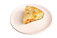 Pie with candied fruit isolated on white background, close up, side view [IBR125521157]