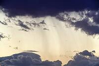 Thunderclouds in the evening sky, rain showers, purple, grey, full-size, Andalusia, Spain [IBR125521169]