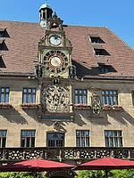 The famous clock of the town hall in Heilbronn in Germany around 6.24.2023 [IBR125527117]