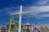 SIAULIAI, LITHUANIA, JUNE 17, 2024: The Hill of Crosses is a unique sacral site covered in 200, 000 crosses of various shapes and sizes. It is a place of pilgrimage and prayer, visited by Pope John Paul II and many other believers [IBR125536408]