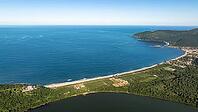 Florianopolis, Caldeirao Beach Armacao Matadeiro and Campeche Coastline in Santa Catarina Brazil, Aerial View [IBR125536412]