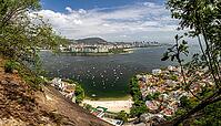 Widescreen panorama shot of Botafogo Bay in Rio de Janeiro in Brazil [IBR125536442]