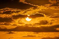 Beatiful sunset above the mediterranean sea. Sunrise with red and orange skies and the sun shining [IBR125536447]