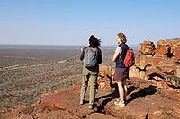 Namibia, Waterberg, Waterberg National Park, Waterberg Sandstone, Waterberg Plateau, Table Mountain, historical name: Omuverumue, tourists, view Kalahari plain, Otjozondjupa [IBR125536460]