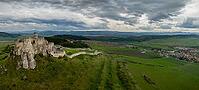 Panorama view of Spis Castle Spissky Hrad and its surroundings, Slovakia. Ruins of the medieval Spi Castle? Castle in eastern Slovakia [IBR125536483]