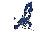 Map and flag of European Union on Felt - Map and flag of European Union on felt [IBR125557534]