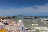 View of the harbour and Mogador Island, Essaouira, Morocco [IBR125557537]