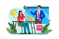 Customer Support and Guide Illustration concept on white background [IBR125557545]
