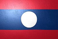 Laos flag - soft background with a fine stone structure and beautiful lighting [IBR125557552]