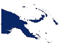 Karte von Papua New Guinea in blauer Farbe - Karte von Papua New Guinea in blauer Farbe [IBR125557588]