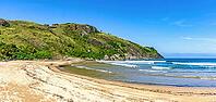 Remote and deserted Bonete Beach on the island of Ilhabela on the north coast of Sao Paulo [IBR125557589]