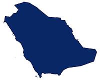 Karte von Saudi Arabia in blauer Farbe - Map of Saudi Arabia in blauer Farbe [IBR125557594]