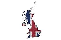 Map and flag of Great Britain on weathered concrete - Map and flag of Great Britain on weathered concrete [IBR125557596]