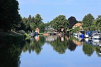 View over the river Elde to the town of Plau am See [IBR125565988]