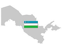 Flag and map of Uzbekistan - Flag and map of Uzbekistan [IBR125566022]
