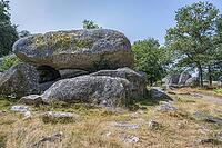 The granite boulders of the Pierres Jaumâtres, a natural jewel of the Limousin, Creuse departement, near Boussac [IBR125566030]