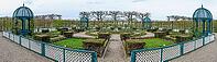 Panoramic view of the baroque garden in the baroque gardens of Herrenhäuser Gärten, Hanover, state capital, Hanover region, Lower Saxony, Germany [IBR125566035]