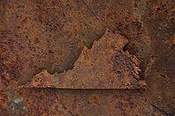 Map of Virginia on Rusty Metal - Map of Virginia on Rusty Metal [IBR125566045]