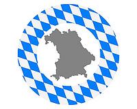 Bayerische Fahne und Landkarte - Bavarian flag and map [IBR125566063]