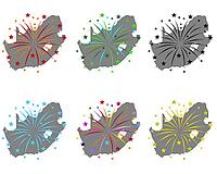 Map of South Africa with fireworks - Map of South Africa with fireworks [IBR125566074]