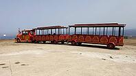 Asinara, Italy, August 11 2021. One of the tourist trains that go around the island during the summer [IBR125566076]