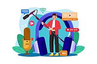 Sound Engineer Illustration concept on white background [IBR125566084]