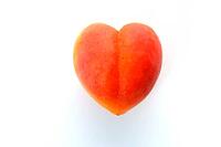 Apricot, heart, AI-generated heart shape, studio shot AI generated [IBR125592752]