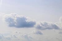 Beautiful fluffy white beautiful cloud formations in a deep blue summer sky [IBR125606080]