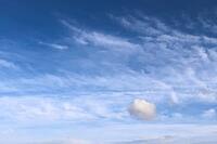 Stunning cirrus cloud formation panorama in a deep blue summer sky seen over Europe [IBR125606087]